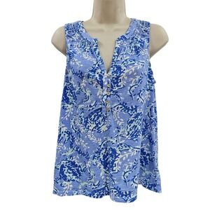 Lilly Pulitzer Blue and White Printed Tunic Top